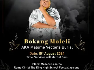 Malome Vector’s Burial, Memorial Date Announced, News